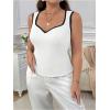 imageSOLY HUX Womens Plus Size Summer Tank Top Ribbed Knit Sweetheart Neck Slim Fitted Tops Sleeveless VestWhite Black