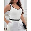 imageSOLY HUX Womens Plus Size Summer Tank Top Ribbed Knit Sweetheart Neck Slim Fitted Tops Sleeveless VestWhite Black