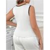 imageSOLY HUX Womens Plus Size Summer Tank Top Ribbed Knit Sweetheart Neck Slim Fitted Tops Sleeveless VestWhite Black