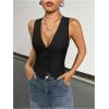 imageSOLY HUX Womens Suit Vest Casual V Neck Button Down Sleeveless Jacket Blazer Tank TopsSolid Black