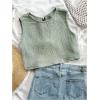 imageSOLY HUX Womens Tie Front Tank Tops Crew Neck Sleeveless Crop Shirts Summer Beach VestSolid Green