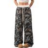 imageSOLY HUX Womens Camo Pants Wide Leg Baggy Sweatpants Elastic Waist Drawstring Loose PantsGrey Camo