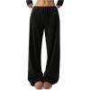 imageSOLY HUX Womens Drawstring Sweatpants Low Rise Baggy Wide Leg Pants with PocketsBlack Letter