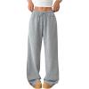 imageSOLY HUX Womens Drawstring Sweatpants Low Rise Baggy Wide Leg Pants with PocketsGrey Letter