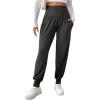 imageSOLY HUX Womens Elastic High Waisted Casual Joggers Pants with PocketsPlain Dark Grey