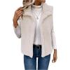 imageSOLY HUX Womens Fleece Vests Outerwear Button Down Collar Sleeveless Jackets Fuzzy Fall Winter Sherpa VestPure White