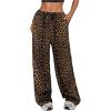 imageSOLY HUX Womens Leopard Pants Wide Leg Cheetah Print Drawstring Baggy Sweatpants Y2K StreetwearBrown Leopard