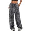 imageSOLY HUX Womens Leopard Pants Wide Leg Cheetah Print Drawstring Baggy Sweatpants Y2K StreetwearGrey Leopard