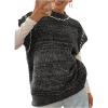 imageSOLY HUX Womens Mock Neck Sweater Vest Sleeveless Knit Loose Pullover Tank TopPure Grey