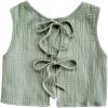 imageSOLY HUX Womens Tie Front Tank Tops Crew Neck Sleeveless Crop Shirts Summer Beach VestSolid Green