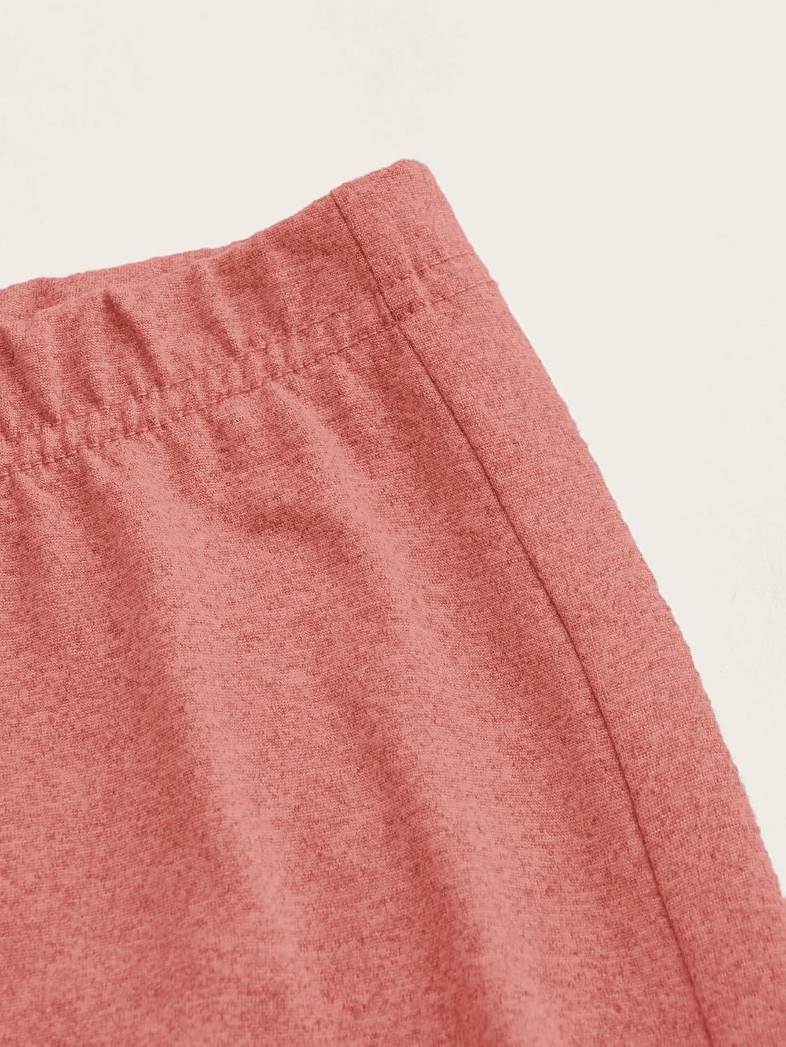 imageSOLY HUX Womens High Waist Flare Leggings Bell Bottom Sweatpants Casual Bootcut Yoga PantsPure Coral Pink
