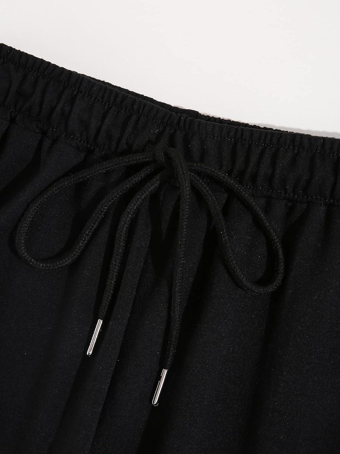 imageSOLY HUX Womens Moon Print Elastic High Waisted Sweatpants Joggers PantsGraphic Black