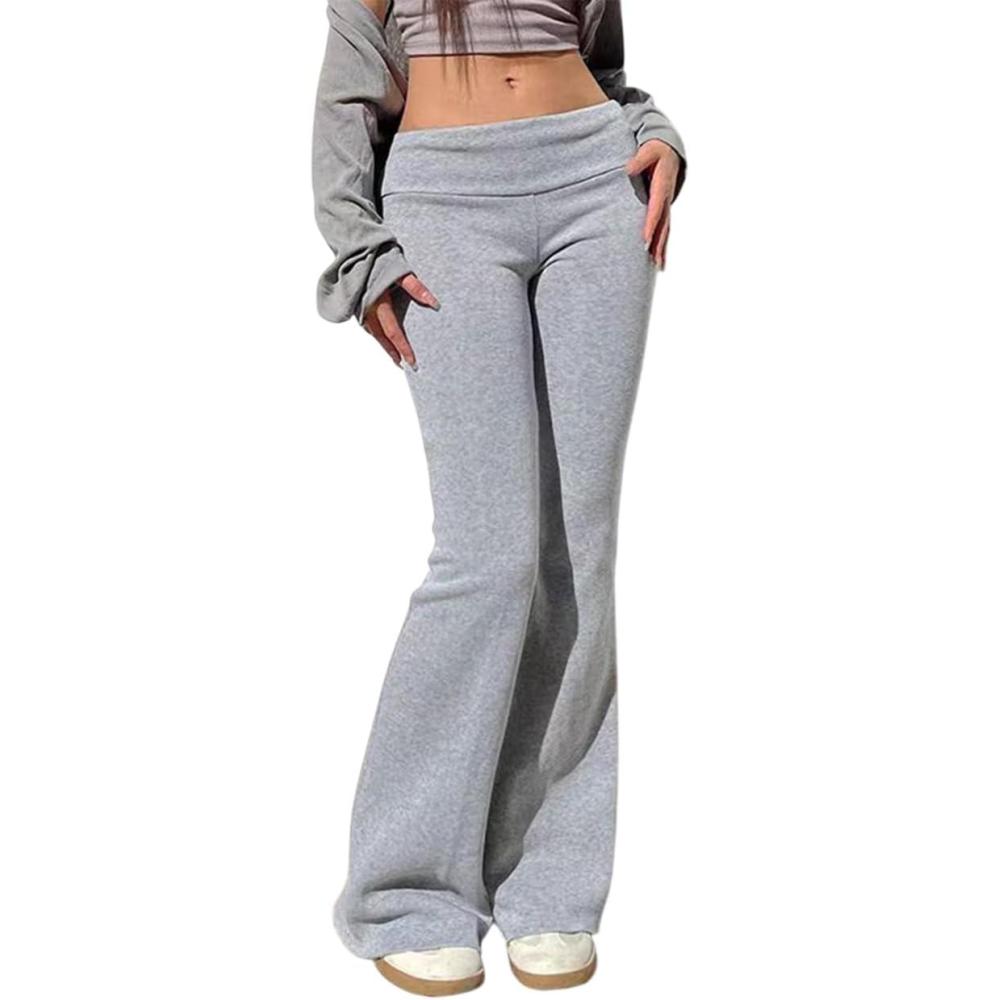 imageSOLY HUX Womens Flare Leggings Bell Bottom Sweatpants Casual Trendy Workout Yoga Pants StreetwearSolid Grey