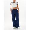 imageSOLY HUX Womens Casual Parachute Pants Wide Leg Baggy Pants Y2K Elastic Waist Sweatpants StreetwearDark Blue