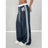 imageSOLY HUX Womens Drawstring Waist Sports Sweatpants Retro Wide Leg Baggy Pants StreetwearBlue Printed