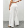 imageSOLY HUX Womens Drawstring Waist Wide Leg Palazzo Pants Summer Loose Trousers with PocketsSolid White