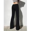 imageSOLY HUX Womens Flare Leggings Bell Bottom Sweatpants Casual Trendy Workout Yoga Pants StreetwearSolid Black