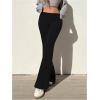 imageSOLY HUX Womens Flare Leggings Bell Bottom Sweatpants Casual Trendy Workout Yoga Pants StreetwearSolid Black
