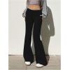 imageSOLY HUX Womens Flare Leggings Bell Bottom Sweatpants Casual Trendy Workout Yoga Pants StreetwearSolid Black