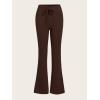 imageSOLY HUX Womens High Waist Flare Leggings Bell Bottom Sweatpants Casual Bootcut Yoga PantsPure Brown