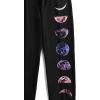 imageSOLY HUX Womens Moon Print Elastic High Waisted Sweatpants Joggers PantsBlack