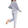 imageSOLY HUX Womens Pajama Set Fuzzy Long Sleeve Tee Tops and Plaid Pants Loungewear SleepwearBlue Plaid