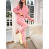 imageSOLY HUX Womens Pajama Set Fuzzy Long Sleeve Tee Tops and Plaid Pants Loungewear SleepwearPink Plaid