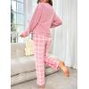 imageSOLY HUX Womens Pajama Set Fuzzy Long Sleeve Tee Tops and Plaid Pants Loungewear SleepwearPink Plaid