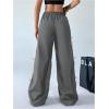 imageSOLY HUX Womens Parachute Pants Y2k Baggy Track Pants Bowknot Wide Leg Sweatpants Loose Casual StreetwearDark Grey and Pink
