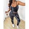 imageSOLY HUX Womens Plus Size Tracksuits Tie Dye Camisole Top and Leggings Pants Workout Yoga 2 Piece OutfitsBlack Tie Dye