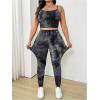 imageSOLY HUX Womens Plus Size Tracksuits Tie Dye Camisole Top and Leggings Pants Workout Yoga 2 Piece OutfitsBlack Tie Dye