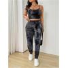 imageSOLY HUX Womens Plus Size Tracksuits Tie Dye Camisole Top and Leggings Pants Workout Yoga 2 Piece OutfitsBlack Tie Dye