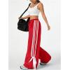imageSOLY HUX Womens Y2k Wide Leg Baggy Pants Striped Side Bow Pants Elastic Waist Long Pants SweatpantsRed Striped