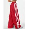 imageSOLY HUX Womens Y2k Wide Leg Baggy Pants Striped Side Bow Pants Elastic Waist Long Pants SweatpantsRed Striped