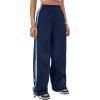 imageSOLY HUX Womens Casual Parachute Pants Wide Leg Baggy Pants Y2K Elastic Waist Sweatpants StreetwearDark Blue