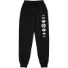 imageSOLY HUX Womens Moon Print Elastic High Waisted Sweatpants Joggers PantsGraphic Black