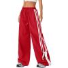 imageSOLY HUX Womens Y2k Wide Leg Baggy Pants Striped Side Bow Pants Elastic Waist Long Pants SweatpantsRed Striped