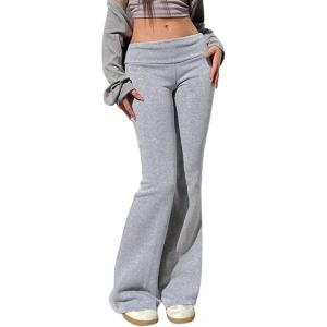 imageSOLY HUX Womens Flare Leggings Bell Bottom Sweatpants Casual Trendy Workout Yoga Pants StreetwearSolid Grey