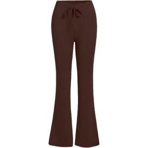 imageSOLY HUX Womens High Waist Flare Leggings Bell Bottom Sweatpants Casual Bootcut Yoga PantsPure Brown