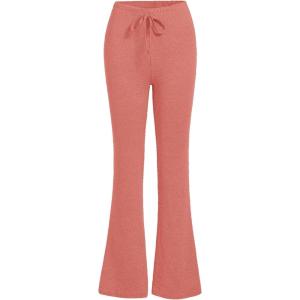 imageSOLY HUX Womens High Waist Flare Leggings Bell Bottom Sweatpants Casual Bootcut Yoga PantsPure Coral Pink