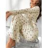 imageSOLY HUX Pajama Sets for Women 2 Piece Cherry Print Long Sleeve Crop Tops and Pants Sleepwear LoungewearApricot Cherry