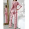 imageSOLY HUX Pajama Sets for Women 2 Piece Cherry Print Long Sleeve Crop Tops and Pants Sleepwear LoungewearPink Cherry