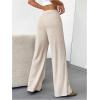 imageSOLY HUX Wide Leg Pants for Women Elastic High Waisted Sweatpants Causal Palazzo PantsPlain Apricot
