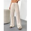imageSOLY HUX Wide Leg Pants for Women Elastic High Waisted Sweatpants Causal Palazzo PantsPlain Apricot