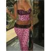 imageSOLY HUX Womens 2 Piece Outfits Leopard Print Lace Cami Crop Tops and Pants Y2k Matching SetsPink Leopard