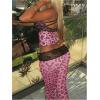 imageSOLY HUX Womens 2 Piece Outfits Leopard Print Lace Cami Crop Tops and Pants Y2k Matching SetsPink Leopard