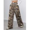 imageSOLY HUX Womens Camo Print Elastic Waist Baggy Pants Casual Wide Leg Trousers StreetwearArmy Green