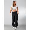 imageSOLY HUX Womens Cargo Sweatpants Wide Leg Baggy Parachute Pants Y2K High Waisted Track Pants StreetwearBlack Striped