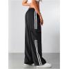 imageSOLY HUX Womens Cargo Sweatpants Wide Leg Baggy Parachute Pants Y2K High Waisted Track Pants StreetwearBlack Striped