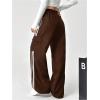 imageSOLY HUX Womens Cargo Sweatpants Wide Leg Baggy Parachute Pants Y2K High Waisted Track Pants StreetwearBrown Striped